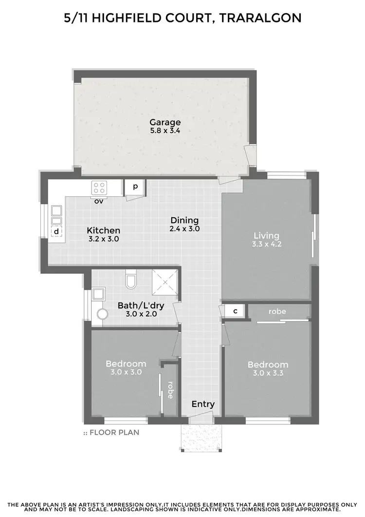 Floorplan of Homely unit listing, 1/11 Highfield Court, Traralgon VIC 3844