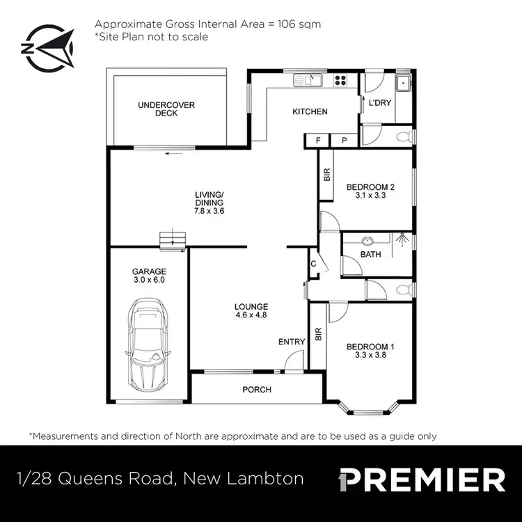 Floorplan of Homely villa listing, 1/28 Queens Road, New Lambton NSW 2305