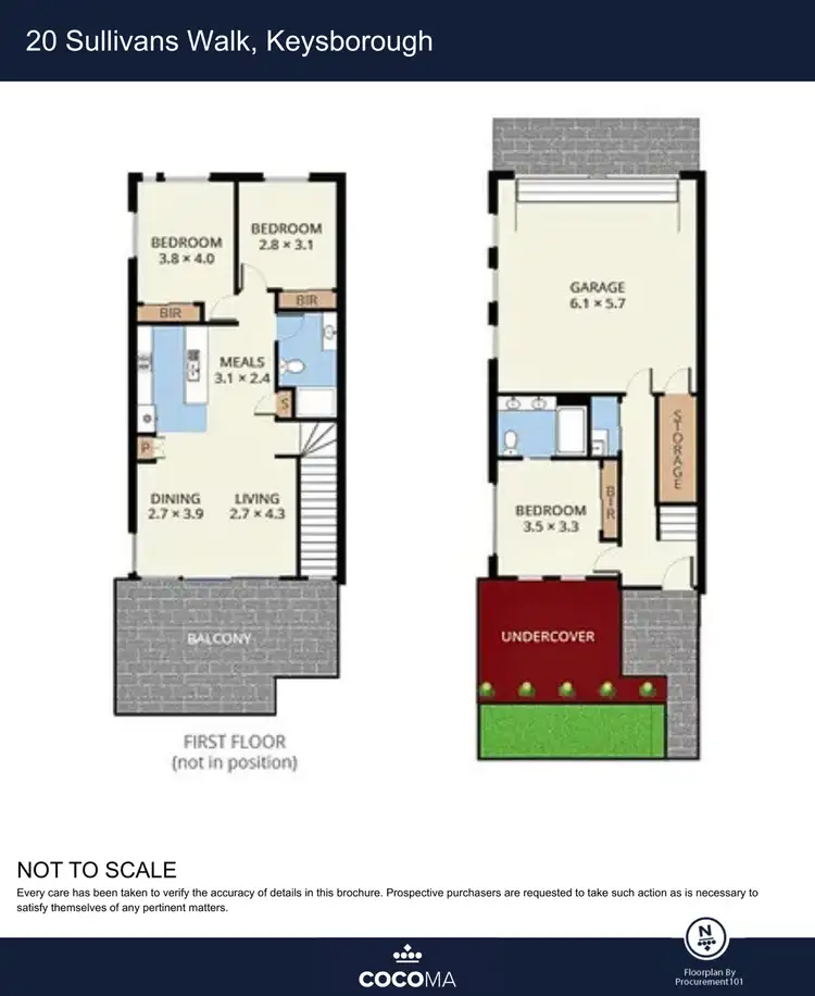 Floorplan of Homely townhouse listing, 20 Sullivans Walk, Keysborough VIC 3173