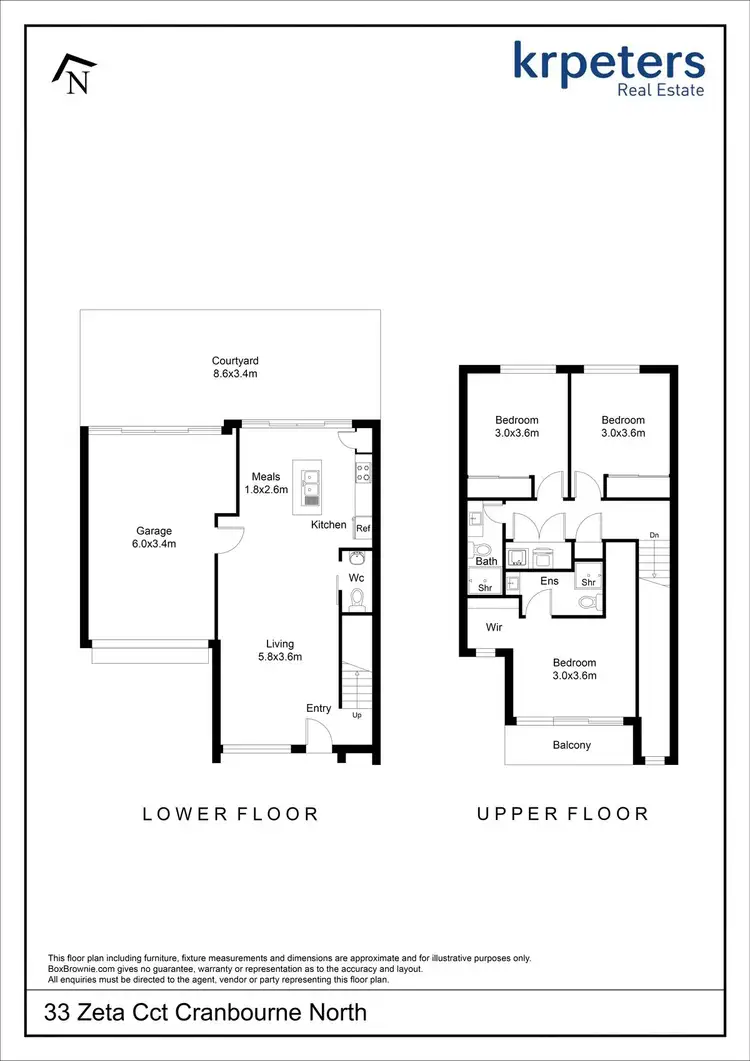 Floorplan of Homely townhouse listing, 33 Zeta Circuit, Cranbourne North VIC 3977