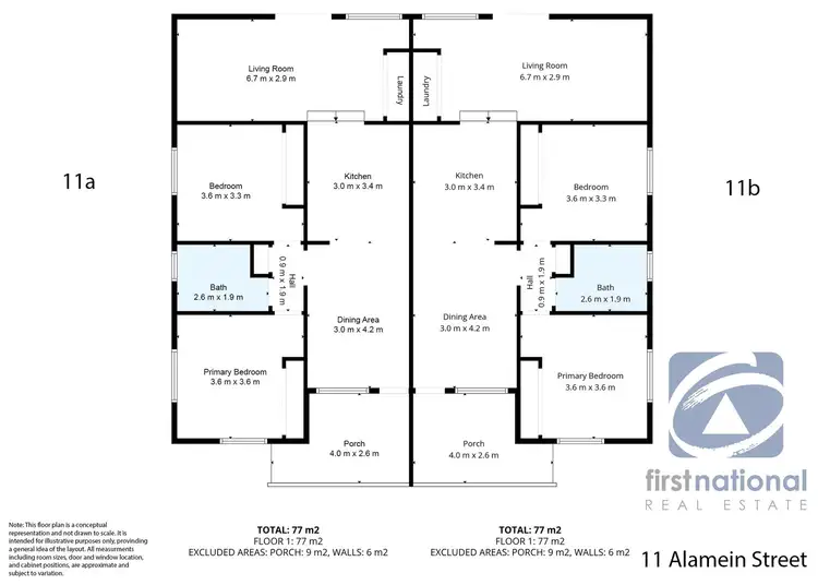 Floorplan of Homely semi-detached listing, 11 Alamein Street, Aitkenvale QLD 4814