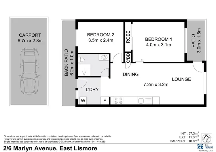 Floorplan of Homely unit listing, 2/6 Marlyn Avenue, East Lismore NSW 2480