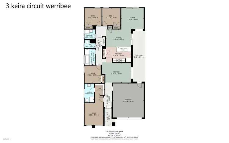Floorplan of Homely house listing, 3 Keira Circuit, Werribee VIC 3030
