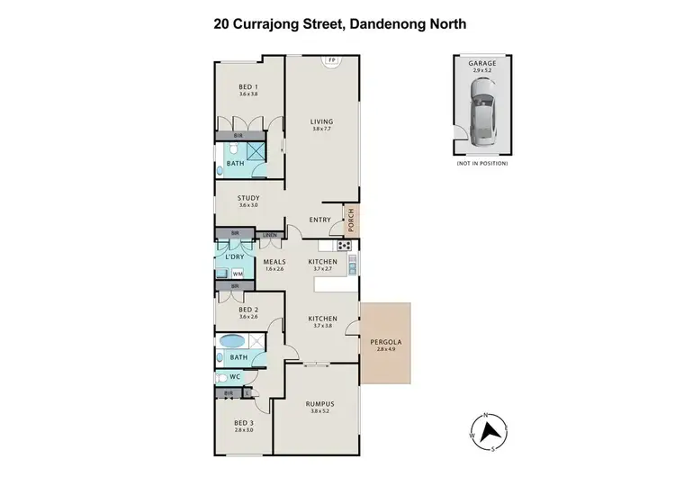 Floorplan of Homely house listing, 20 Currajong Street, Dandenong North VIC 3175