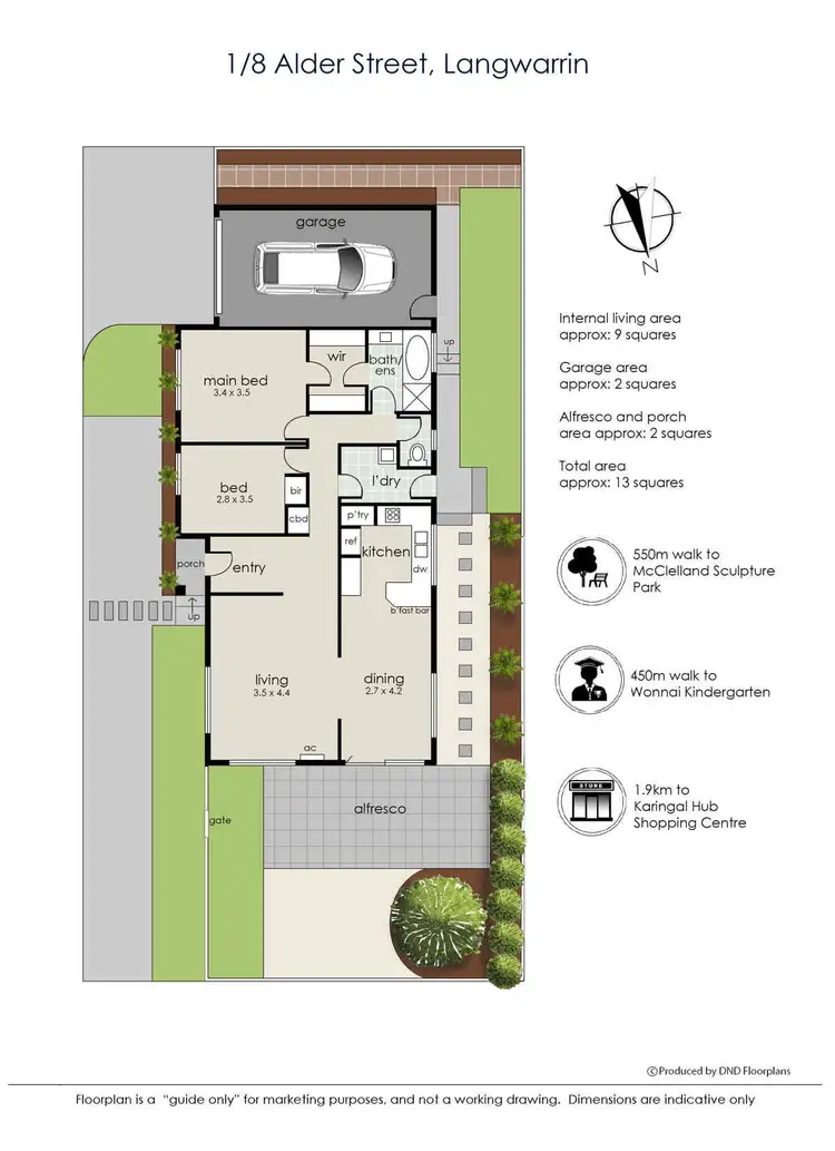 Floorplan of Homely unit listing, 1/8 Alder Street, Langwarrin VIC 3910