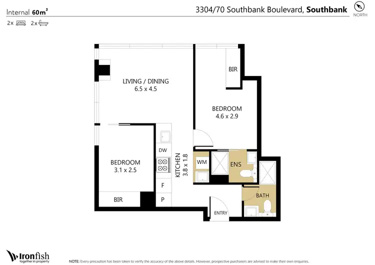 Floorplan of Homely apartment listing, 3304/70 Southbank Boulevard, Southbank VIC 3006