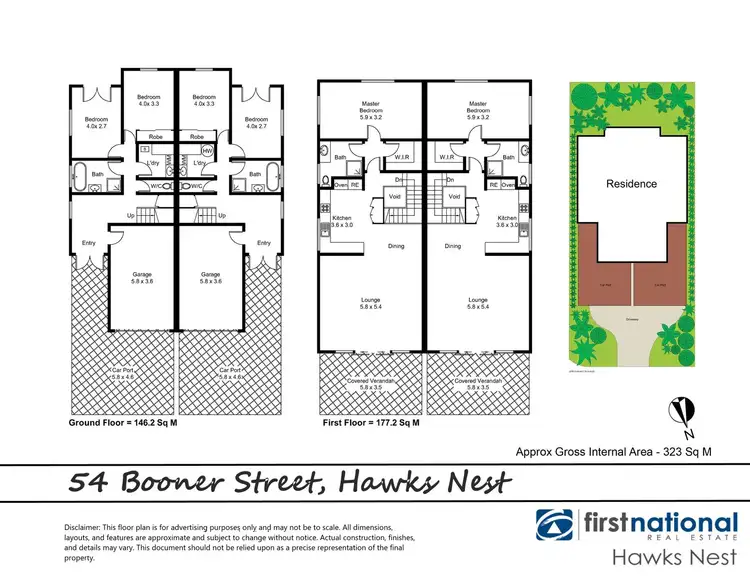 Floorplan of Homely semi-detached listing, 54 Booner Street, Hawks Nest NSW 2324