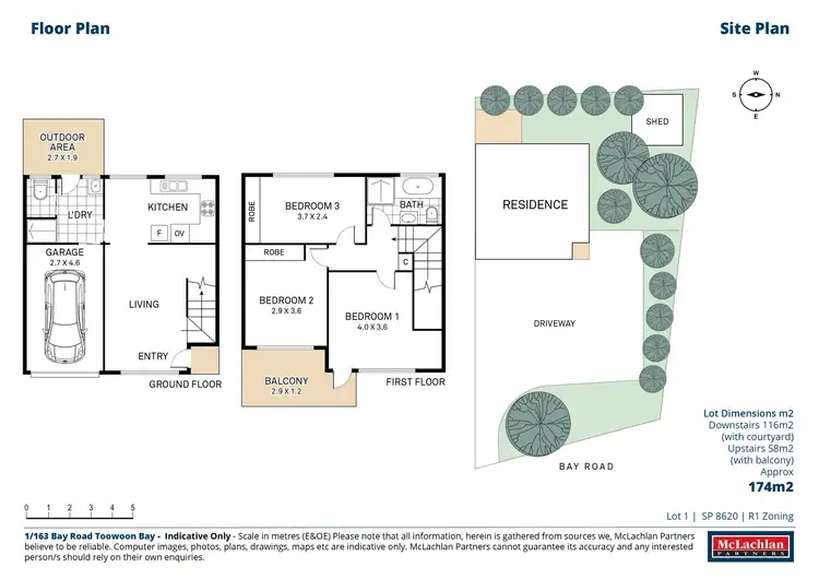 Floorplan of Homely townhouse listing, 1/163 Bay Road, Toowoon Bay NSW 2261