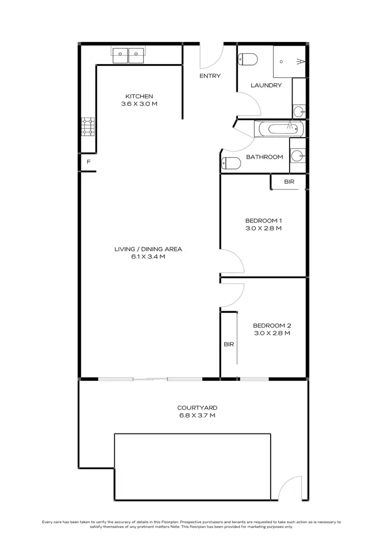 Floorplan of Homely unit listing, 9/70 Loch Street, Coburg VIC 3058