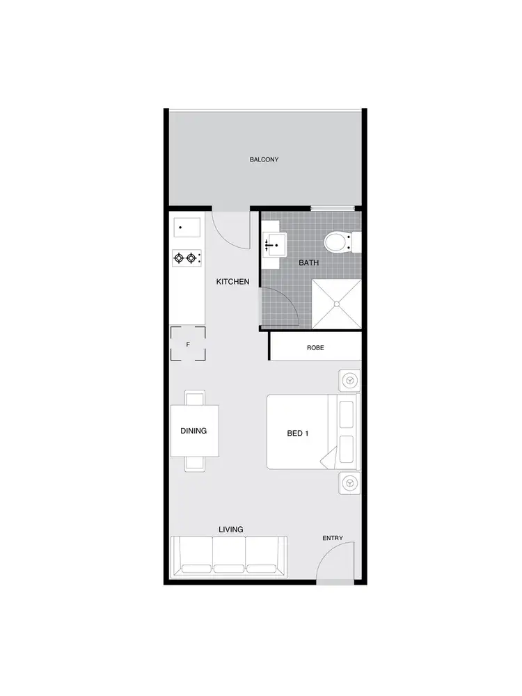 Floorplan of Homely studio listing, 56/47 McMillan Crescent, Griffith ACT 2603