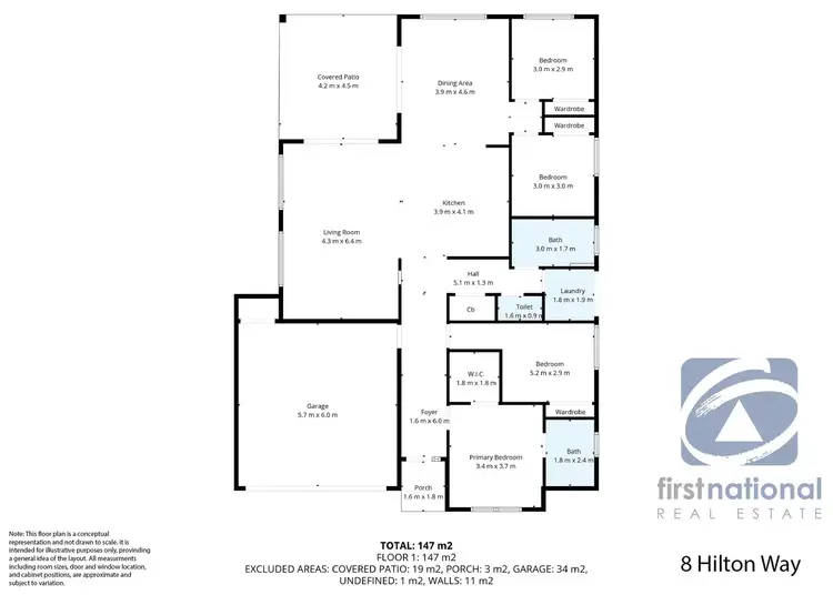 Floorplan of Homely house listing, 8 HILTON WAY, Mount Louisa QLD 4814