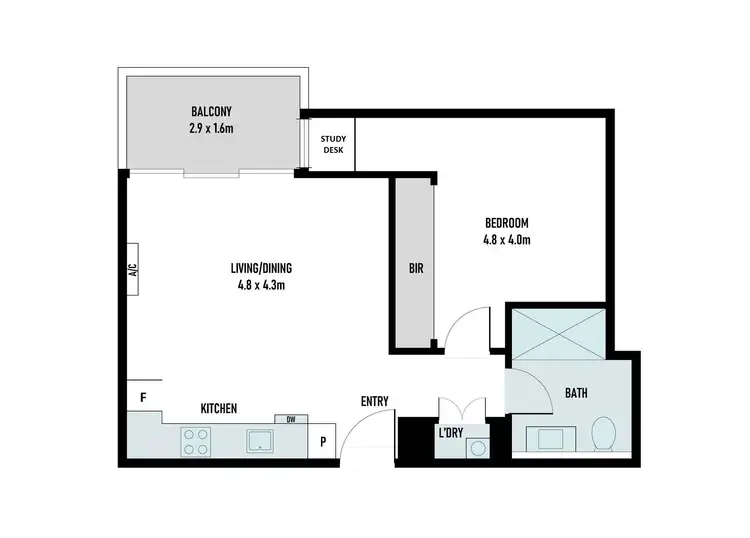 Floorplan of Homely apartment listing, 519/1 Lygon Street, Brunswick VIC 3056