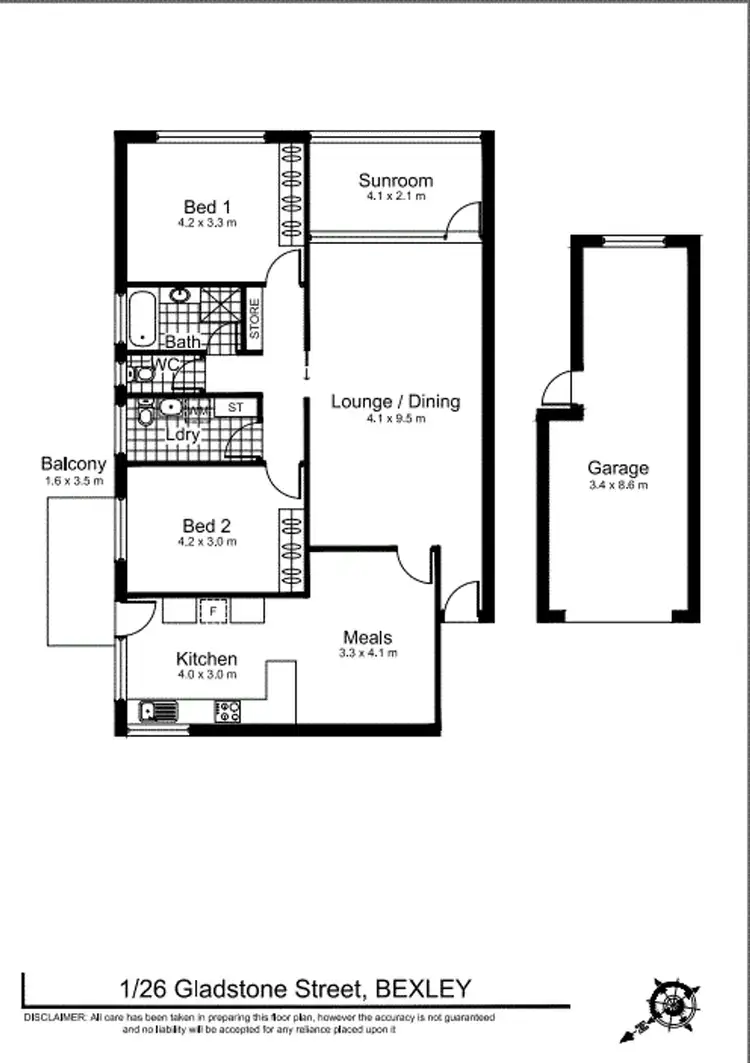 Floorplan of Homely apartment listing, 1/26 Gladstone Street, Bexley NSW 2207