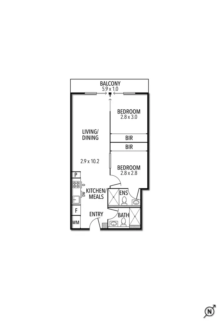 Floorplan of Homely apartment listing, 1217/555 Swanston Street, Carlton VIC 3053