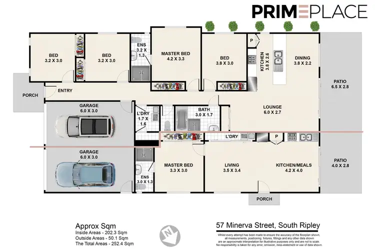 Floorplan of Homely semi-detached listing, 1&2/57 MINERVA STREET, South Ripley QLD 4306