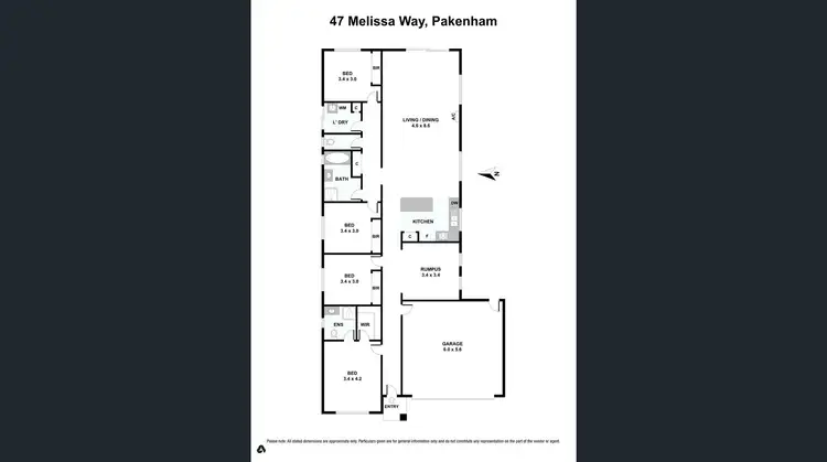 Floorplan of Homely house listing, 47 MELISSA WAY, Pakenham VIC 3810