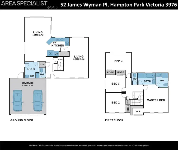 Floorplan of Homely house listing, 52 James Wyman Place, Hampton Park VIC 3976