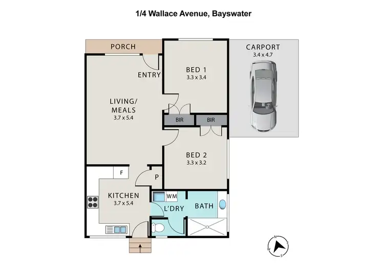 Floorplan of Homely unit listing, 1/4 Wallace Avenue, Bayswater VIC 3153