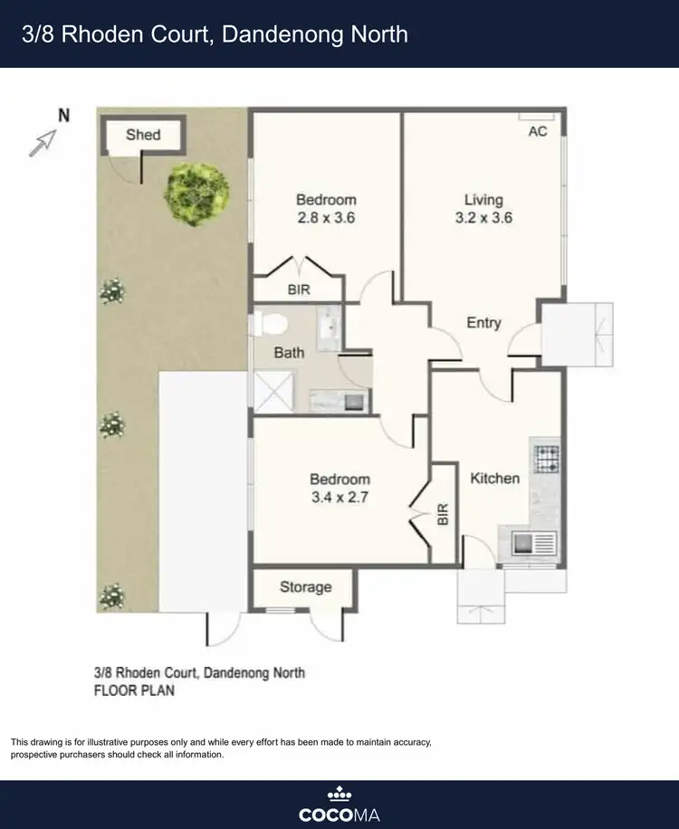Floorplan of Homely unit listing, 3/8 Rhoden Court, Dandenong North VIC 3175
