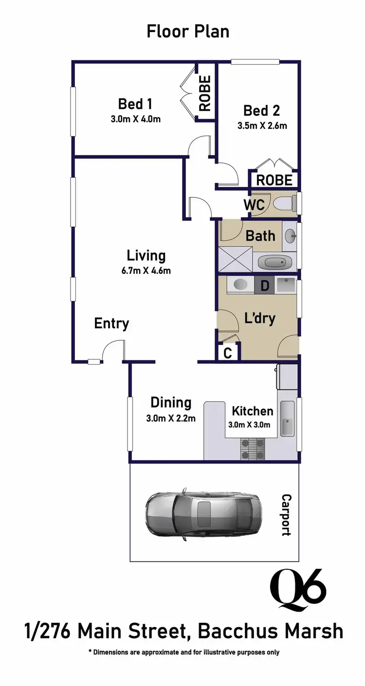 Floorplan of Homely unit listing, 1/276 Main Street, Bacchus Marsh VIC 3340