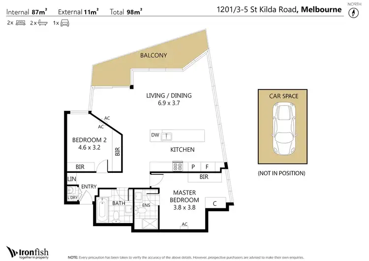 Floorplan of Homely apartment listing, 1201/3-5 St Kilda Road, St Kilda VIC 3182