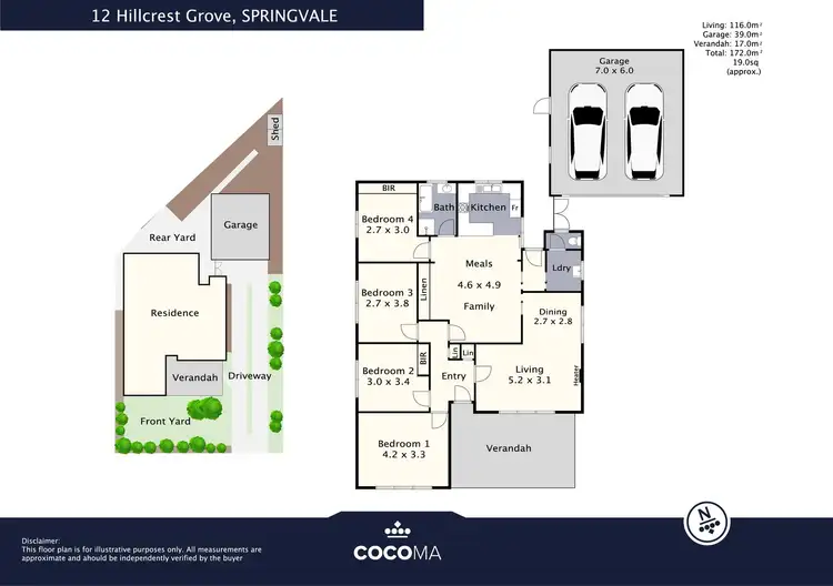 Floorplan of Homely house listing, 12 Hillcrest Grove, Springvale VIC 3171