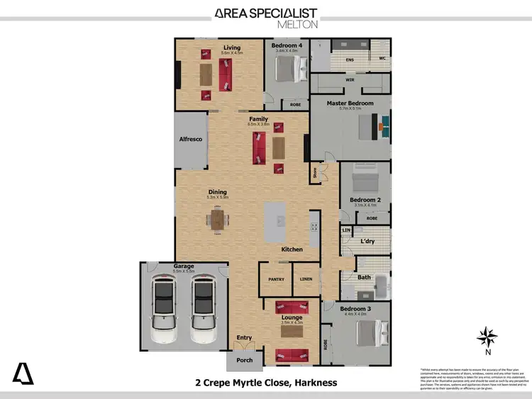 Floorplan of Homely house listing, 2 Crepe Myrtle Close, Harkness VIC 3337