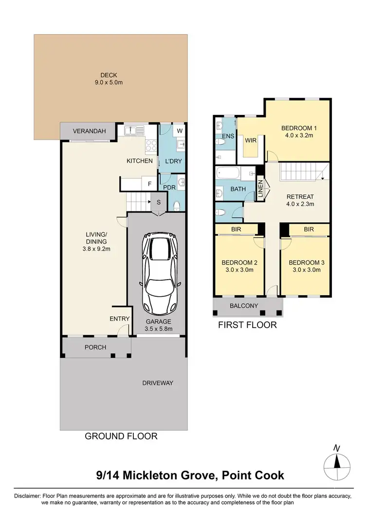 Floorplan of Homely house listing, 9/14 Mickleton Grove, Point Cook VIC 3030