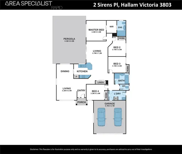 Floorplan of Homely house listing, 2 Sirens Place, Hallam VIC 3803