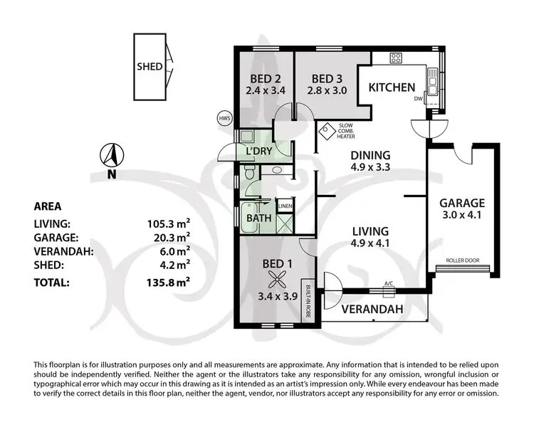 Floorplan of Homely unit listing, 1/16 Herriot Court, Mount Barker SA 5251