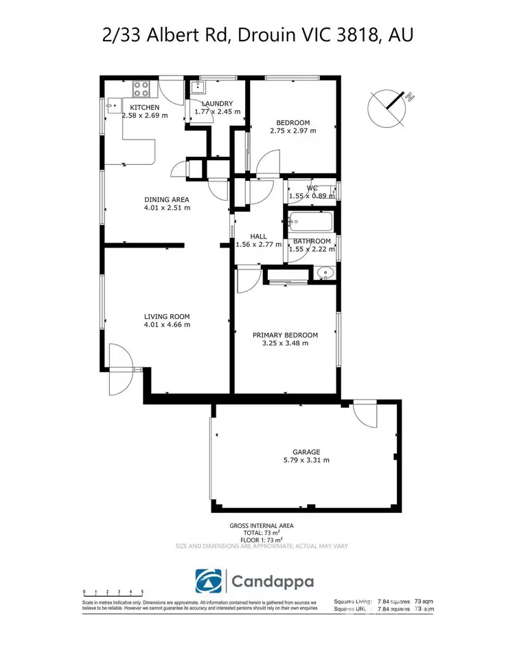 Floorplan of Homely unit listing, 2/33 Albert Road, Drouin VIC 3818