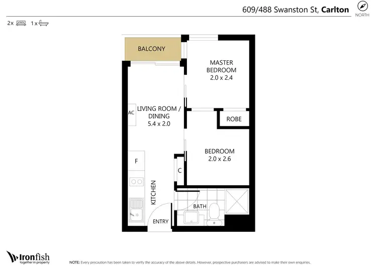 Floorplan of Homely apartment listing, 609/488 Swanston Street, Carlton VIC 3053