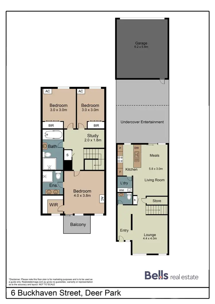 Floorplan of Homely townhouse listing, 6 Buckhaven Street, Deer Park VIC 3023