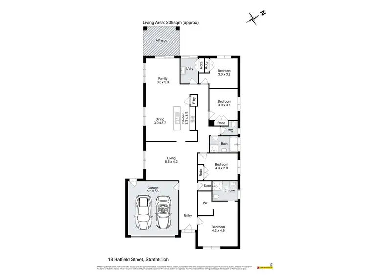 Floorplan of Homely house listing, 18 HATFIELD STREET, Strathtulloh VIC 3338