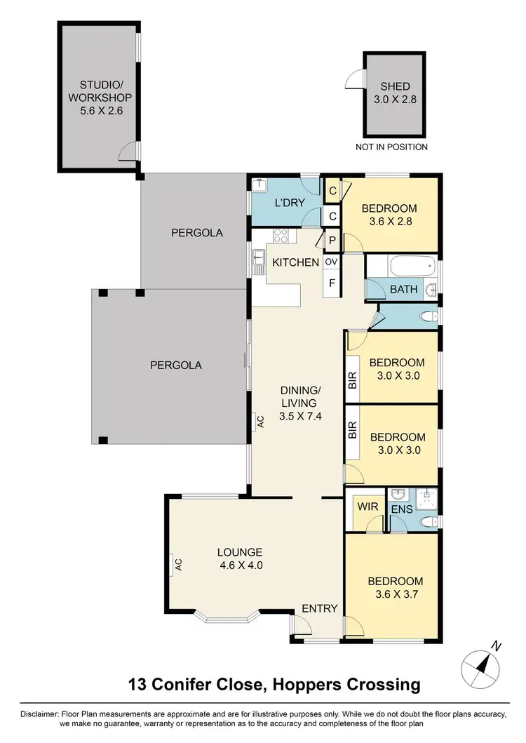 Floorplan of Homely house listing, 13 Conifer Close, Hoppers Crossing VIC 3029