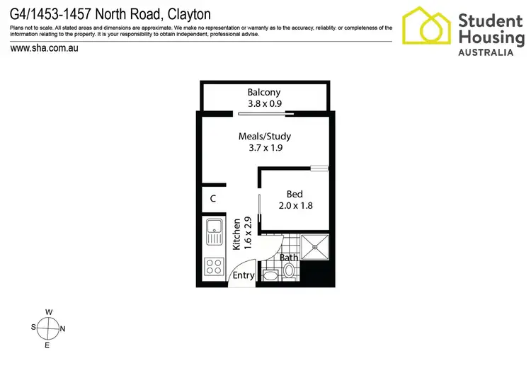 Floorplan of Homely apartment listing, G4/1453-1457 North Road, Clayton VIC 3168