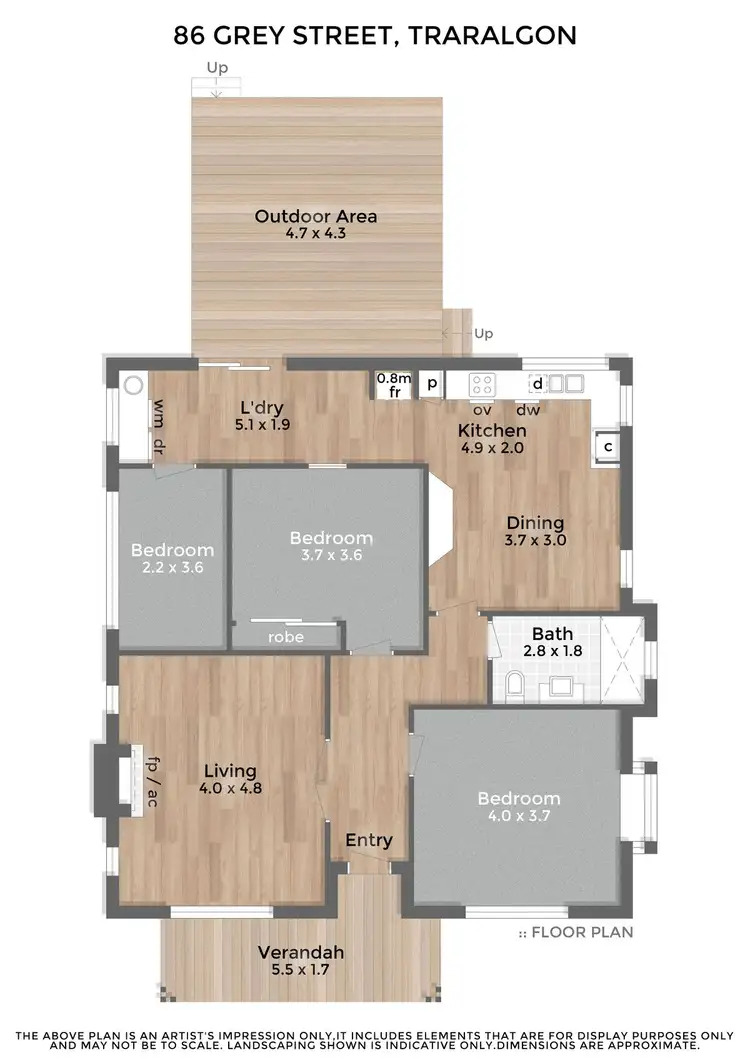 Floorplan of Homely house listing, 86 Grey Street, Traralgon VIC 3844
