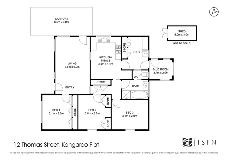 Floorplan of Homely house listing, 12 Thomas Street, Kangaroo Flat VIC 3555