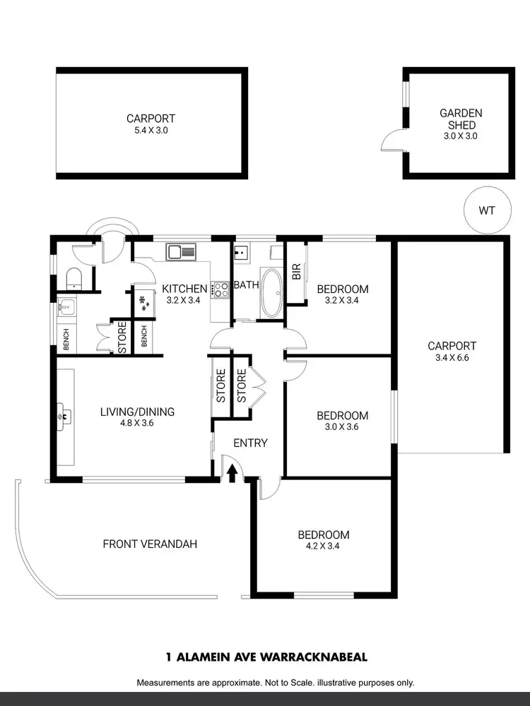 Floorplan of Homely house listing, 1 Alamein Avenue, Warracknabeal VIC 3393
