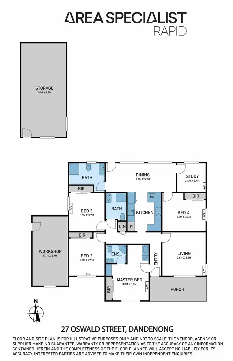 Floorplan of Homely house listing, 27 Oswald Street, Dandenong VIC 3175