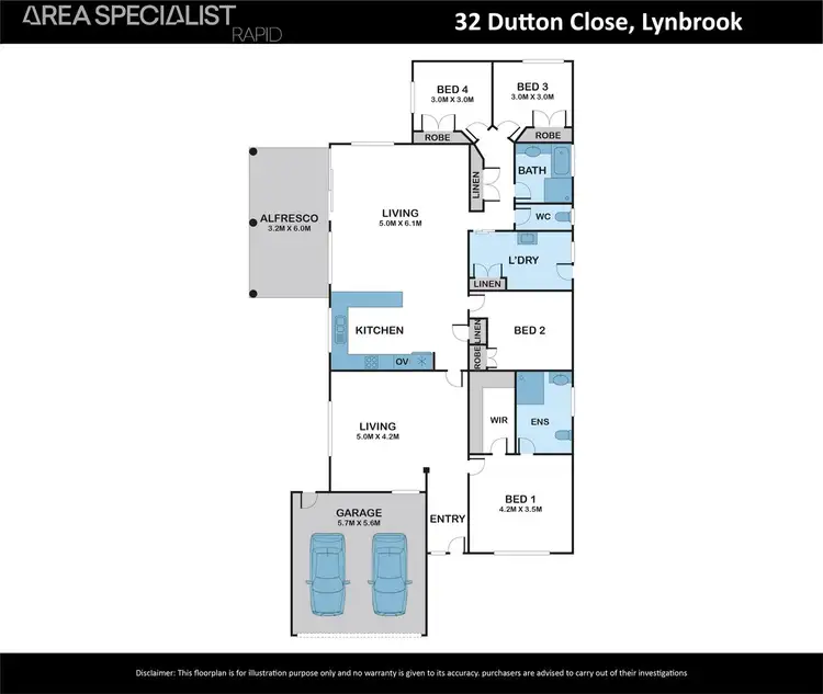 Floorplan of Homely house listing, 32 Dutton Close, Lynbrook VIC 3975