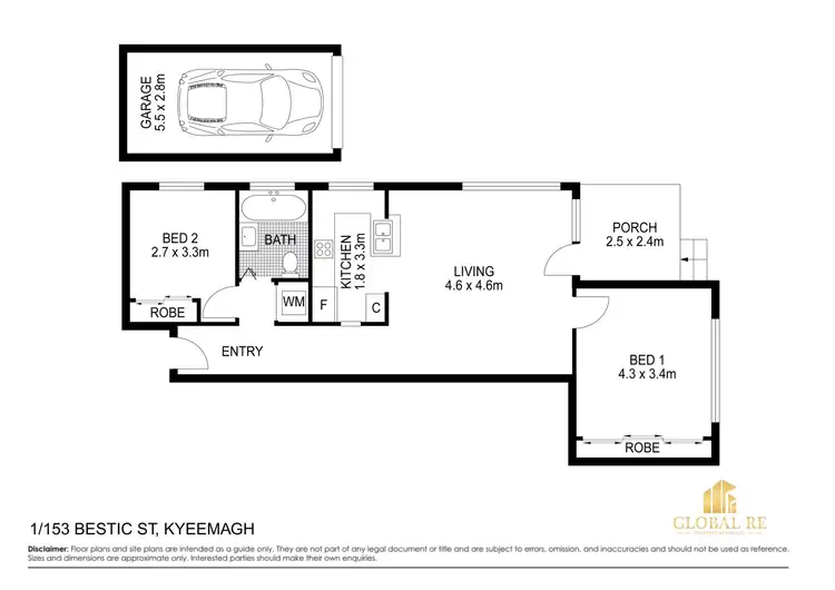 Floorplan of Homely unit listing, 1/153 Bestic Street, Kyeemagh NSW 2216