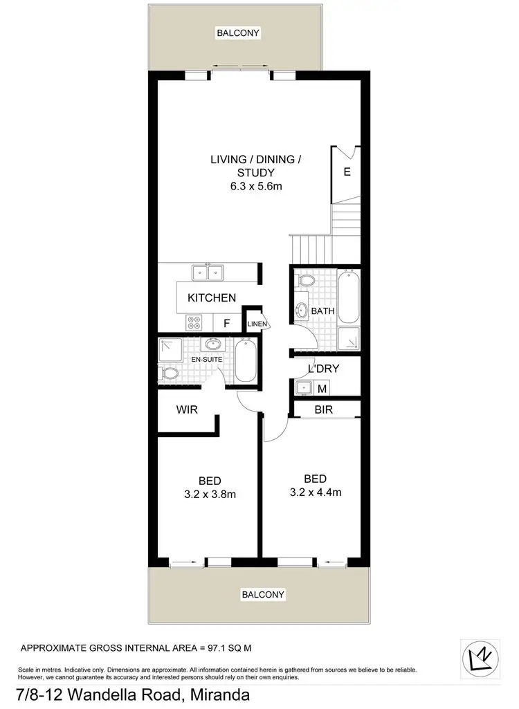 Floorplan of Homely apartment listing, 7/8-12 Wandella Road, Miranda NSW 2228