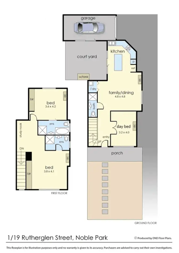 Floorplan of Homely townhouse listing, 1/19 Rutherglen Street, Noble Park VIC 3174