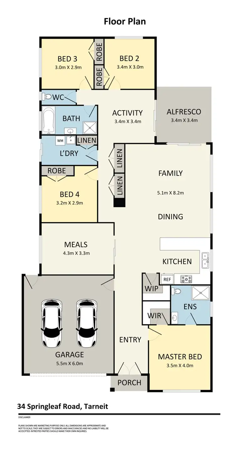 Floorplan of Homely house listing, 34 Springleaf Road, Tarneit VIC 3029