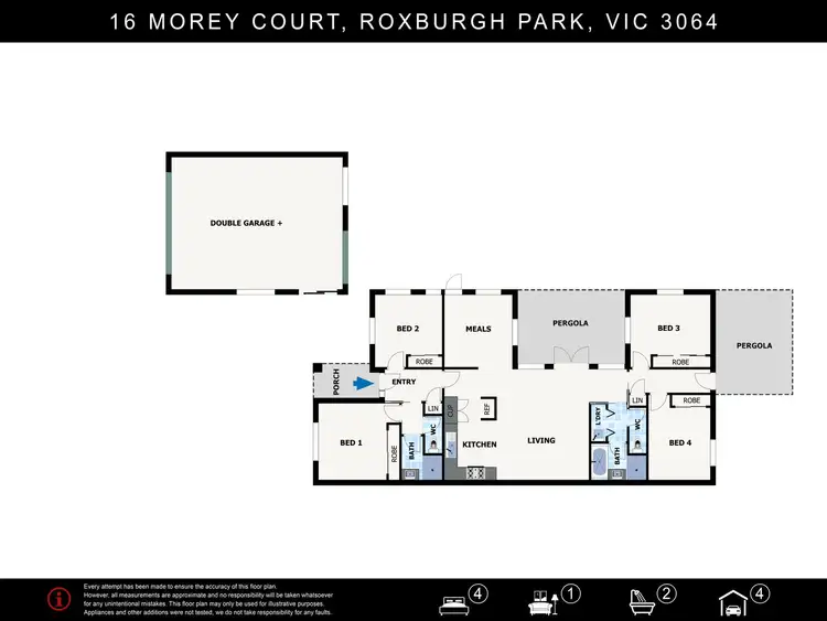 Floorplan of Homely house listing, 16 Morey Court, Roxburgh Park VIC 3064