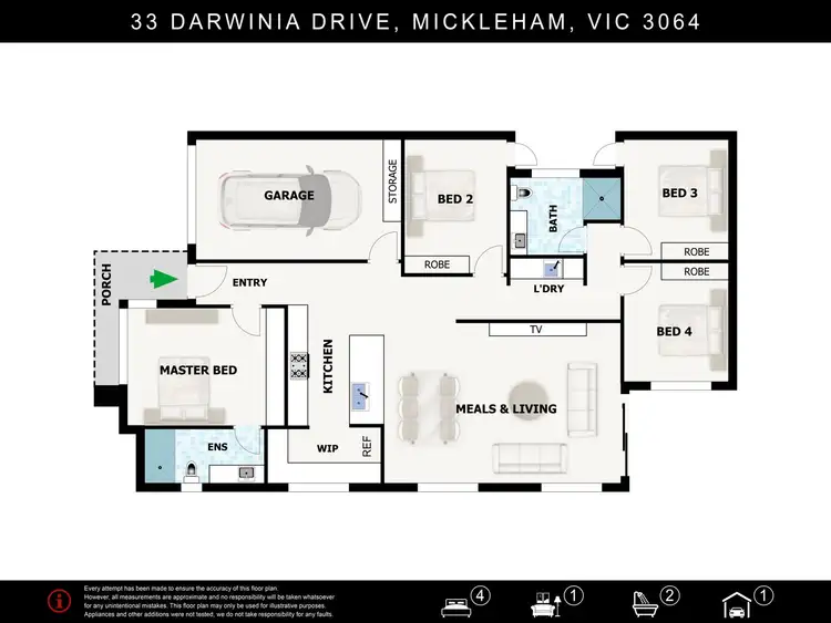 Floorplan of Homely house listing, 33 Darwinia Drive, Mickleham VIC 3064