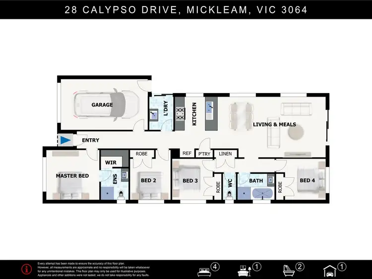 Floorplan of Homely house listing, 28 Calypso Drive, Mickleham VIC 3064