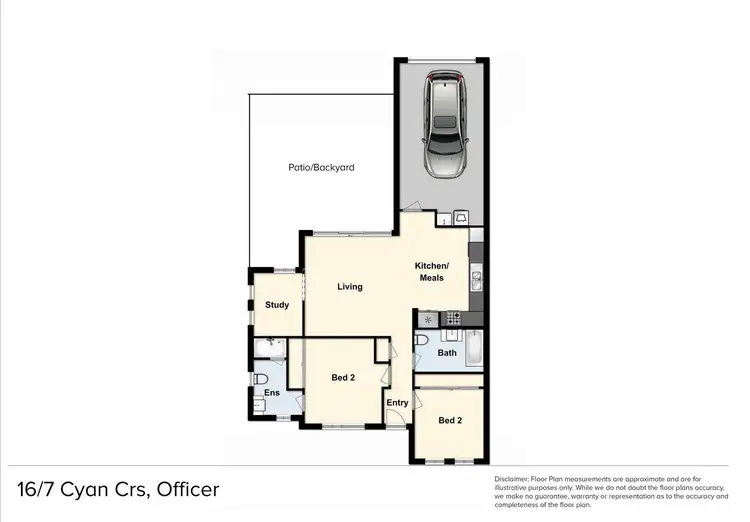 Floorplan of Homely townhouse listing, 16/7 Cyan Crescent, Officer VIC 3809