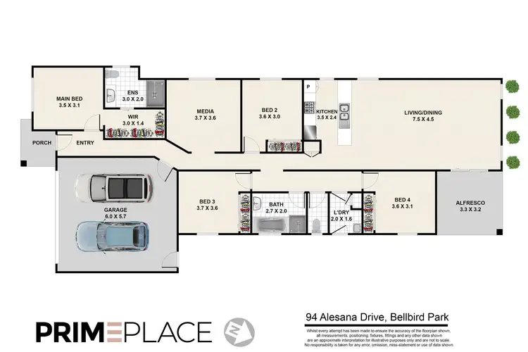 Floorplan of Homely house listing, 94 ALESANA DRIVE, Bellbird Park QLD 4300